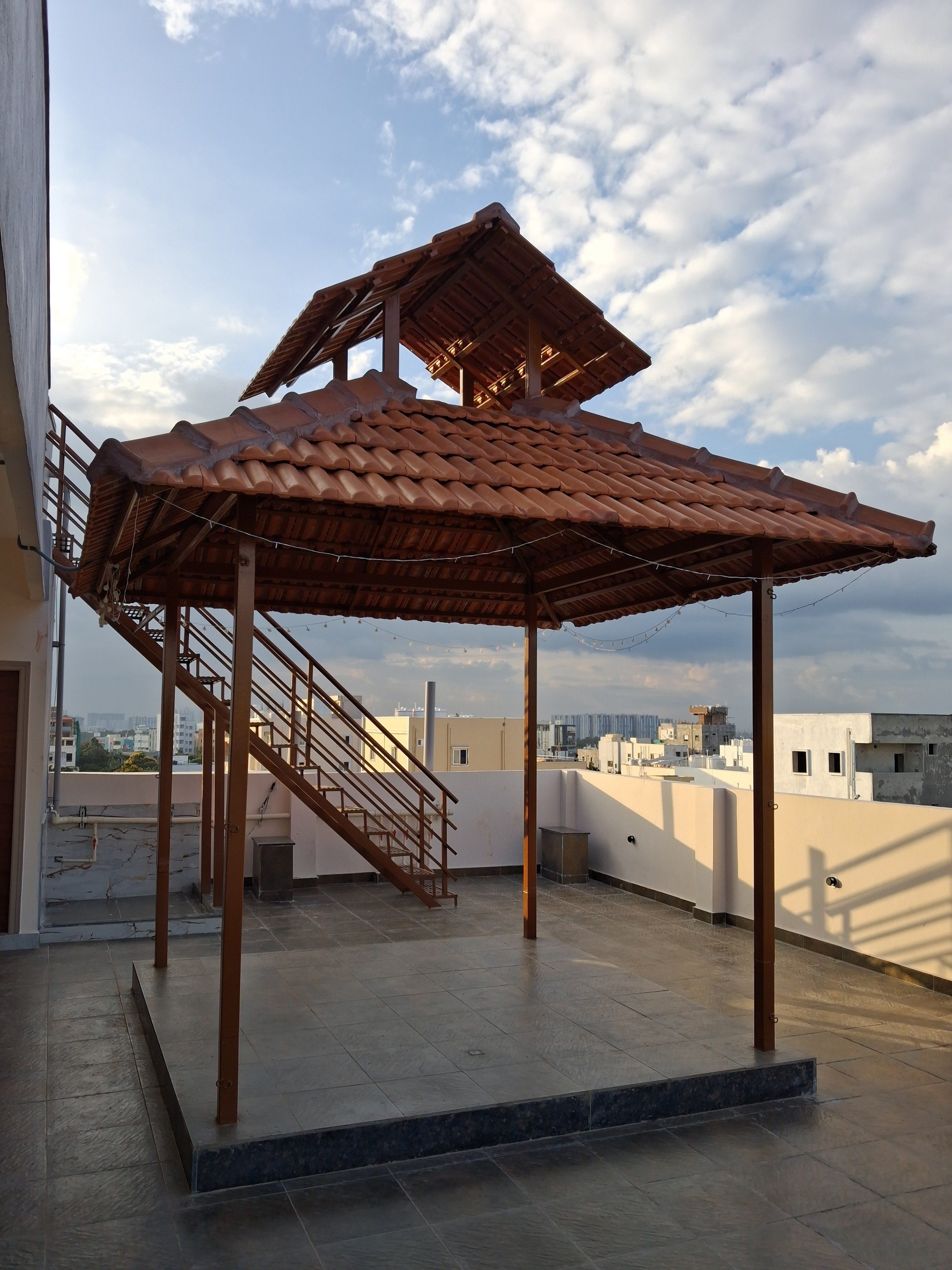 Rooftop gazebo, the photograph as supplied.